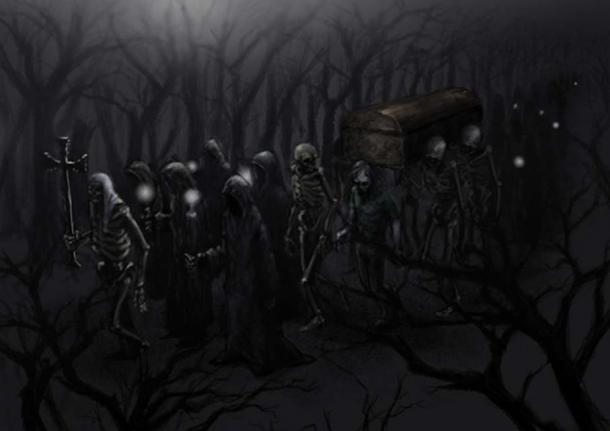 Drawing of the Santa Compaña. 