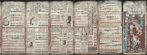 Six sheets of the Dresden Codex (pp. 55-59, 74) depicting eclipses, multiplication tables and the flood