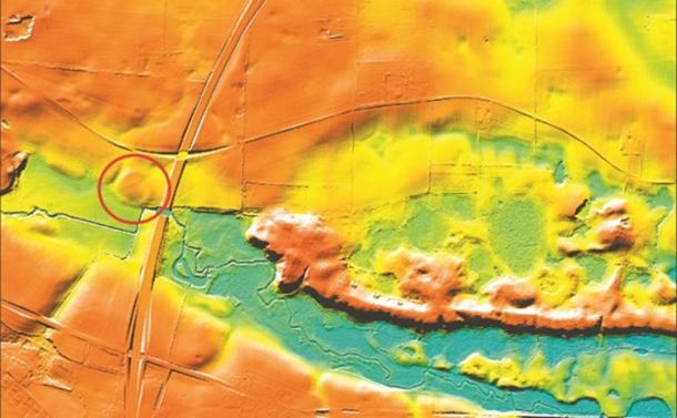 Drone operators discovered the fortress (circled in red) in 2014.