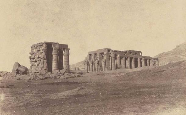 Earliest photos of Ramesseum, 1854 by John Beasley Greene. 