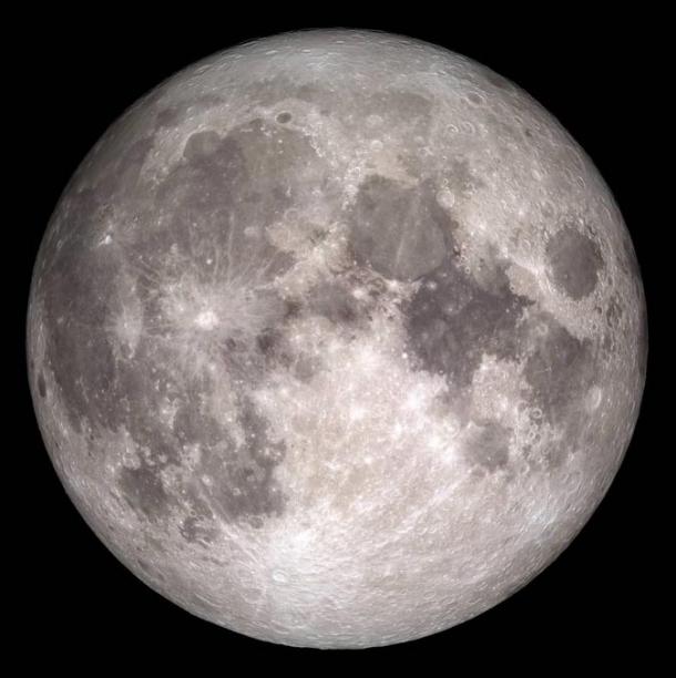 This NASA photo shows the Earth’s moon as it will appear on December 25, 2015, the first Christmas full moon since 1977.