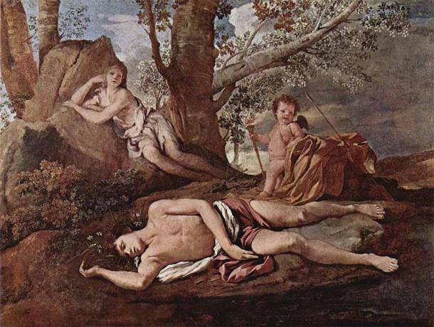 Echo and Narcissus in painting from 1627 by Nicolas Poussin. (Nicolas Poussin / Public domain)