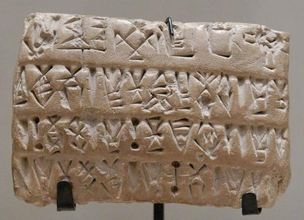 Economic tablet with numeric signs and Proto-Elamite script. (Louvre Museum / CC BY 2.5)