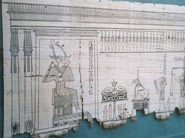 A section of the Egyptian ‘Book of the Dead’ written on papyrus.