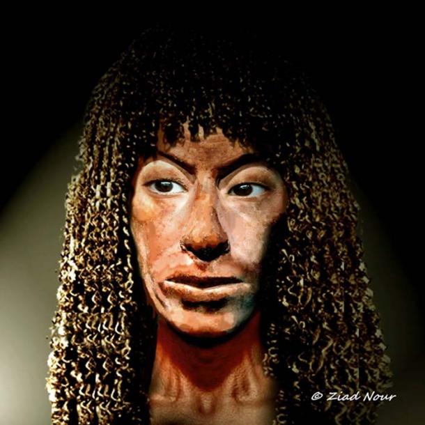 Egyptian digital artist, Ziad Nour, reimagines the face of vizier Aye who became king when Tutankhamun died. This recreation is based on the plaster study from the Amarna studio of Akhenaten’s court sculptor Thutmose. The unfinished portrait at the Neues Museum, Berlin is commonly identified as representing the penultimate ruler of the Eighteenth Dynasty.