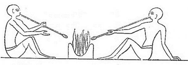 Egyptian glassblowers from the 12th dynasty (approximately 2,200 BC)