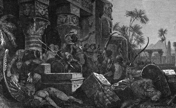‘Einfall der Hyksos’ by Hermann Vogel. The Hyksos invaders are depicted just after a victorious battle against the Egyptians. (Public Domain)