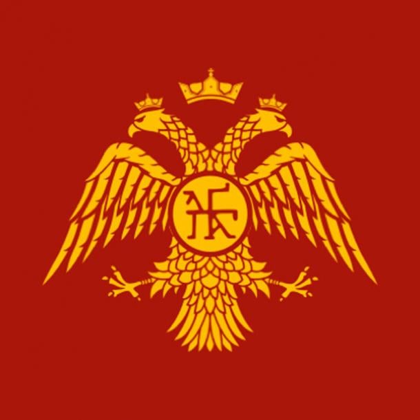 Emblem of the Palaiologos Dynasty. The double-headed eagle motif was used as the emblem of the Eastern Roman Empire (Byzantine Empire) during the 14th and 15th centuries