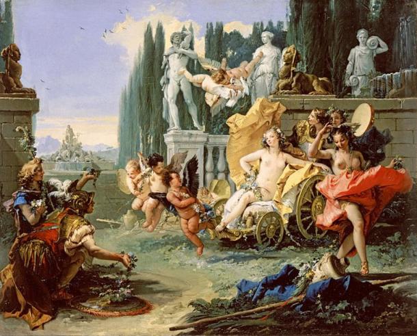 «Империя Флоры» (около 1743 г.) Джованни Баттиста Тьеполо. (Общественное достояние) Основано на рассказе Овидия о Флоралии, празднике римской богини Флоры с участием проституток.
