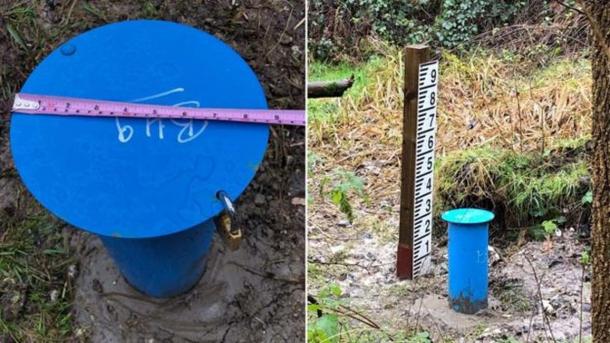 Engineers dug a 3.5 meter deep hole through a 6,000-year-old man-made platform at Blick Mead. (BBC News)