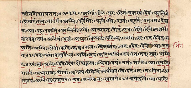 The English term “Aryan” comes from the Sanskrit word ārya. Representational image of Sanskrit manuscript. (Public domain)
