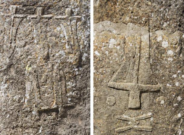 Engravings on the Tiya stones.