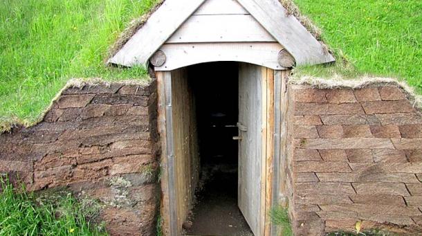 Entrance to a sod house