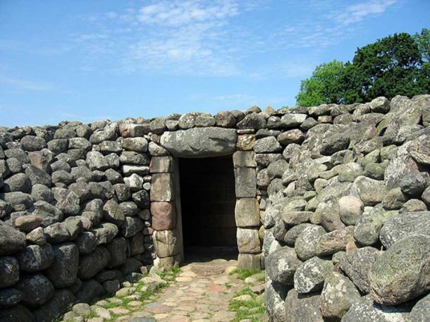 Entrance to the Kungagraven “The King’s Grave” in Kivik, Sweden. 