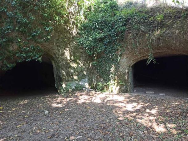 Entrance to the Ipogeo di Santa Pupa, September 2023. The crypt on the left is 100 meters deep.   (Marcello Assandri)