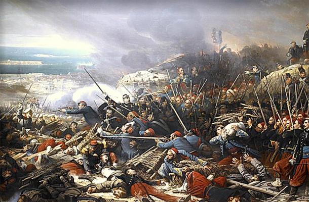 Episodio del asedio de Sebastopol durante la Guerra de Crimea en 1855, donde Florence Nightingale trató a los soldados heridos. (Adolphe Yvon / Dominio público)