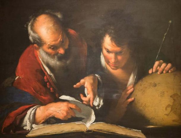 Eratosthenes (L) teaching in Alexandria (mark6mauno / CC BY 2.0)