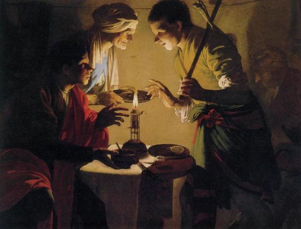 Esaú vendiendo su primogenitura (pintura c.1627 de Hendrick ter Brugghen) 