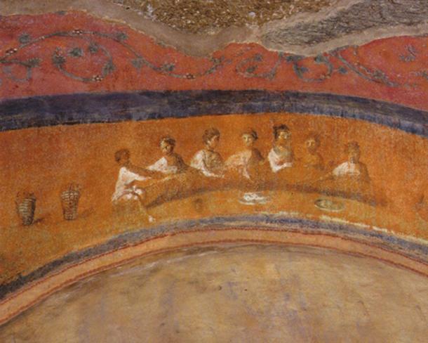 Women celebrating Eucharist in Catacomb of St. Priscilla in Rome. (Bridget Mary’s Blog)