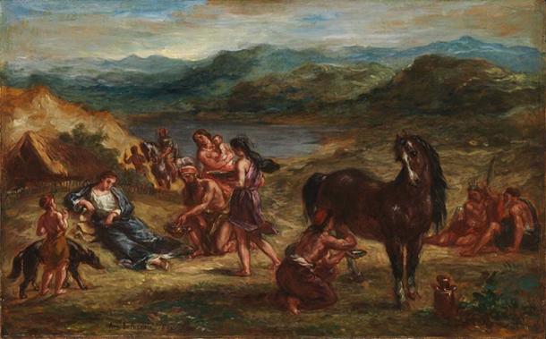 Eugène Delacroix's painting of the Roman poet, Ovid, in exile among the Scythians. (Public Domain)