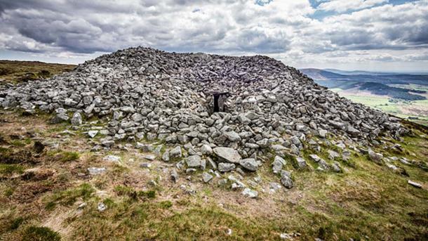 Example of a Neolithic Tomb in Ireland. This cairn is on the summit of Seefin Mountain, County Wicklow, Ireland