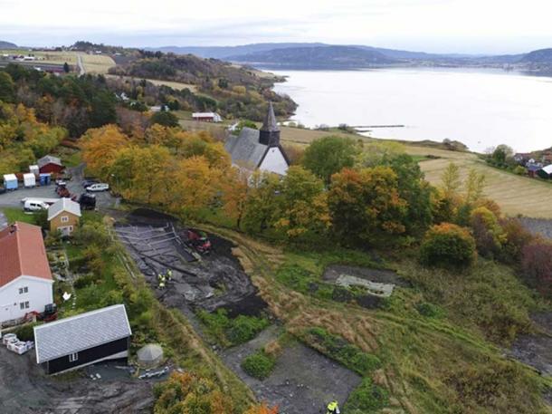 Excavation site was adjacent to the Steine Church, Trondheim, Norway. (Image: Raymond Sauvage, NTNU University Museum.