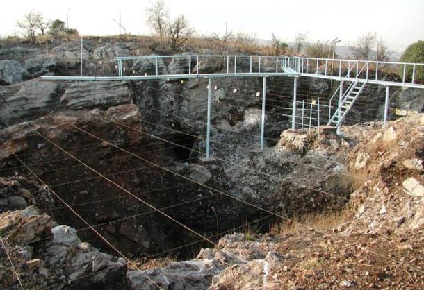 Excavations at Sterkfontein. This area contained regions of open savanna when these fossil hominins lived here.