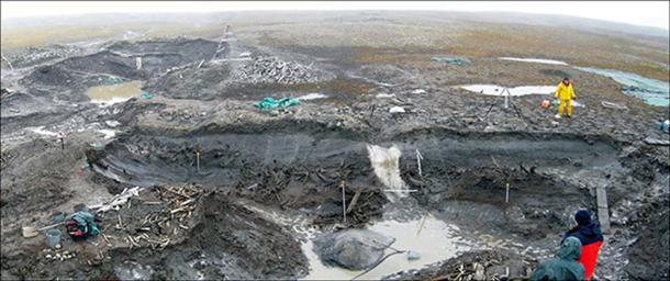 Excavations at Zhokhov Island. Images: Vladimir Pitulko, Elena Pavlova