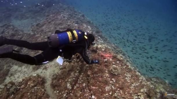 Exploring the underwater ruins in Fuxian Lake, China. 