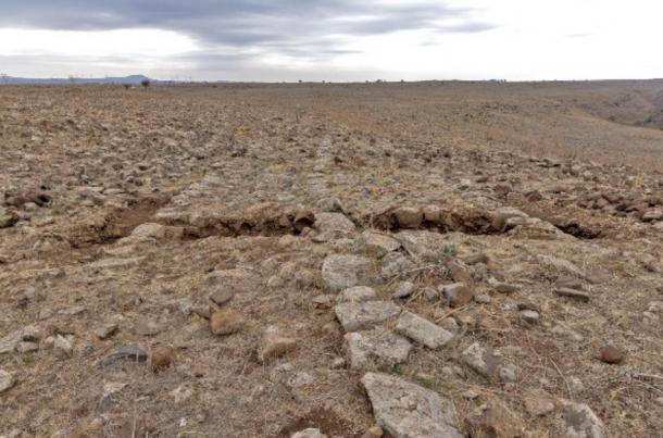Exposed part of the Roman two-lane highway in Golan Heights.