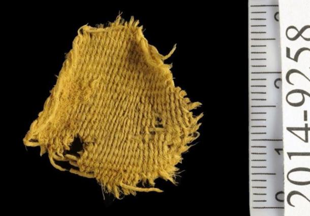 Fabric sample discovered by archaeologists in the ancient Timna mines.