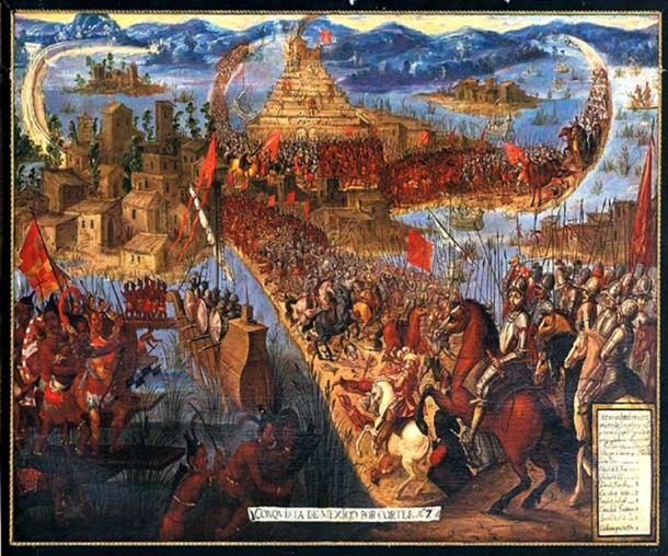 Fall of Tenochtitlan, in the Spanish conquest of the Aztec Empire. (Public Domain)
