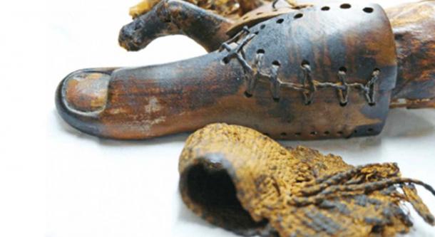 False toe on mummy found near Luxor. Egyptian Museum