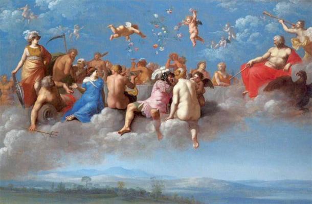 Feast of the Gods by Cornelis van Poelenburgh, 1623 (Public Domain)