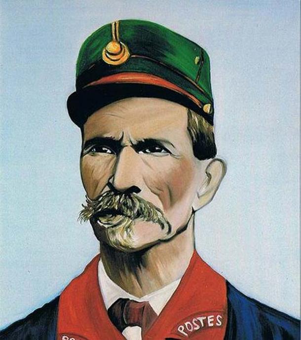 Painting representing Ferdinand Cheval by Coco from the exposition 