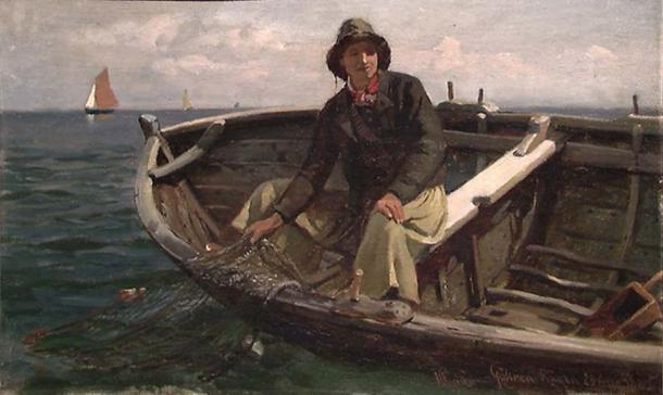‘Fish from Rügen’ (1882) by Hans Gude. 