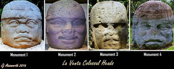 Four Colossal Heads from La Venta.