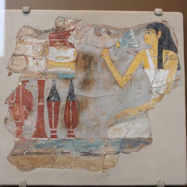 Fragment of a Tomb Painting with Seated Woman Holding a Lotus. (Peter Roan/CC BY NC 2.0)