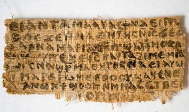 Fragment of ‘fake’ Coptic text known as the ‘Gospel of Jesus’ Wife’. (Image: Karen L. King)