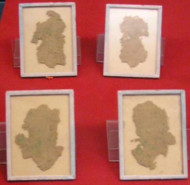 Fragments of hemp wrapping paper dated to the reign of Emperor Wu of Han 