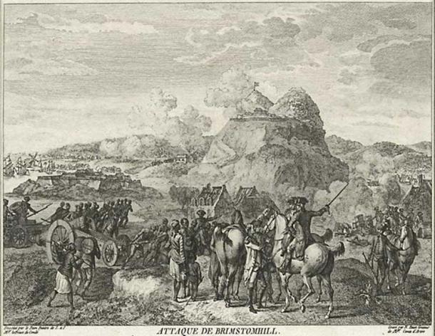 French engraving of Battle of St Kitts, 1782 (Public Domain)