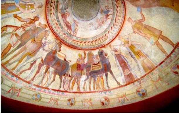 Fresco in 4th century BC tomb of Thracian king at Kazanlak. (ollirg / Adobe Stock) 