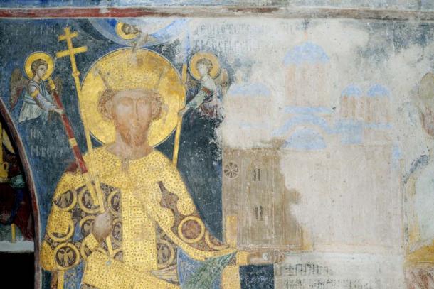 Fresco painting of Despot Stefan Lazarevic, member of the Order of the Dragon. (Pavle / Adobe Stock)