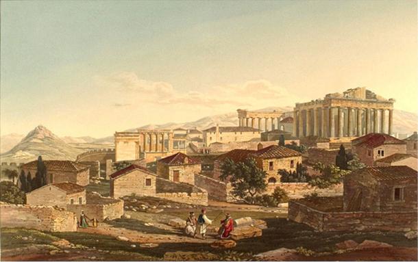 West Front of the Parthenon (1821) by Edward Dodwell. 