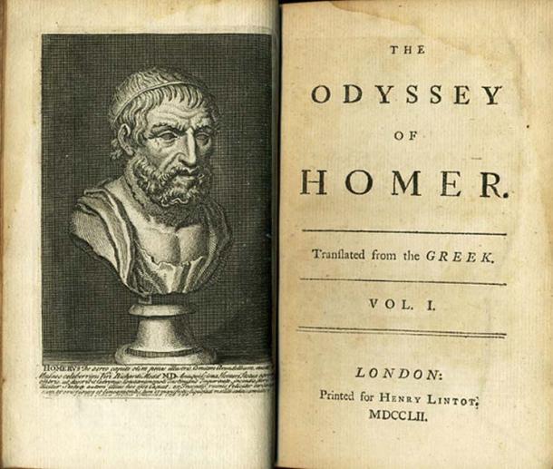 Frontispiece and Titlepage of a 1752 edition of Alexander's Pope's translation of The Odyssey. 