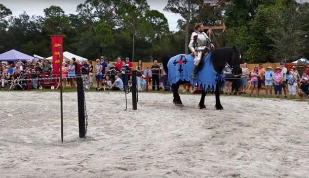 Full contact jousting during the Medieval games. (CraigShipp.com / YouTube Screenshot)