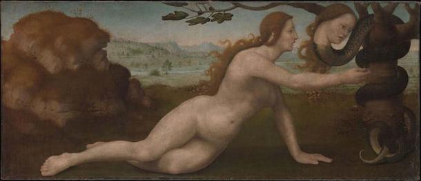 Eve in the Garden of Eden. (Giuliano di Piero di Simone Bugiardini/The Conversation)