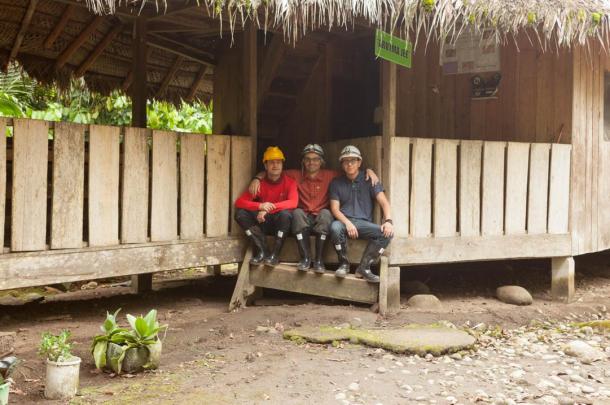 Gary, Ioannis and Chris (left to right) in our lodge