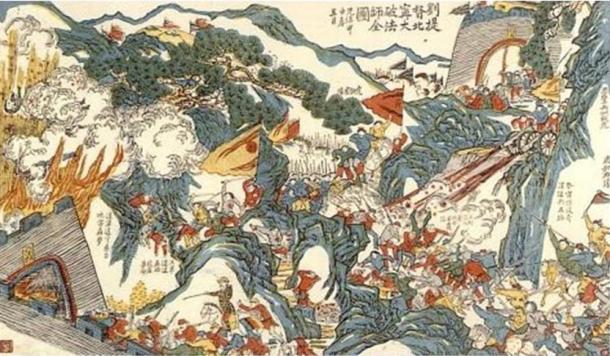 General Liu Yongfu fighting the French in the Sino-French War. (1884)