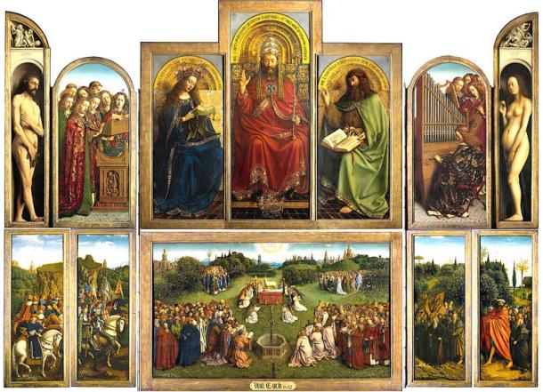 The church where the bone walls were found is famous for the Ghent Altarpiece